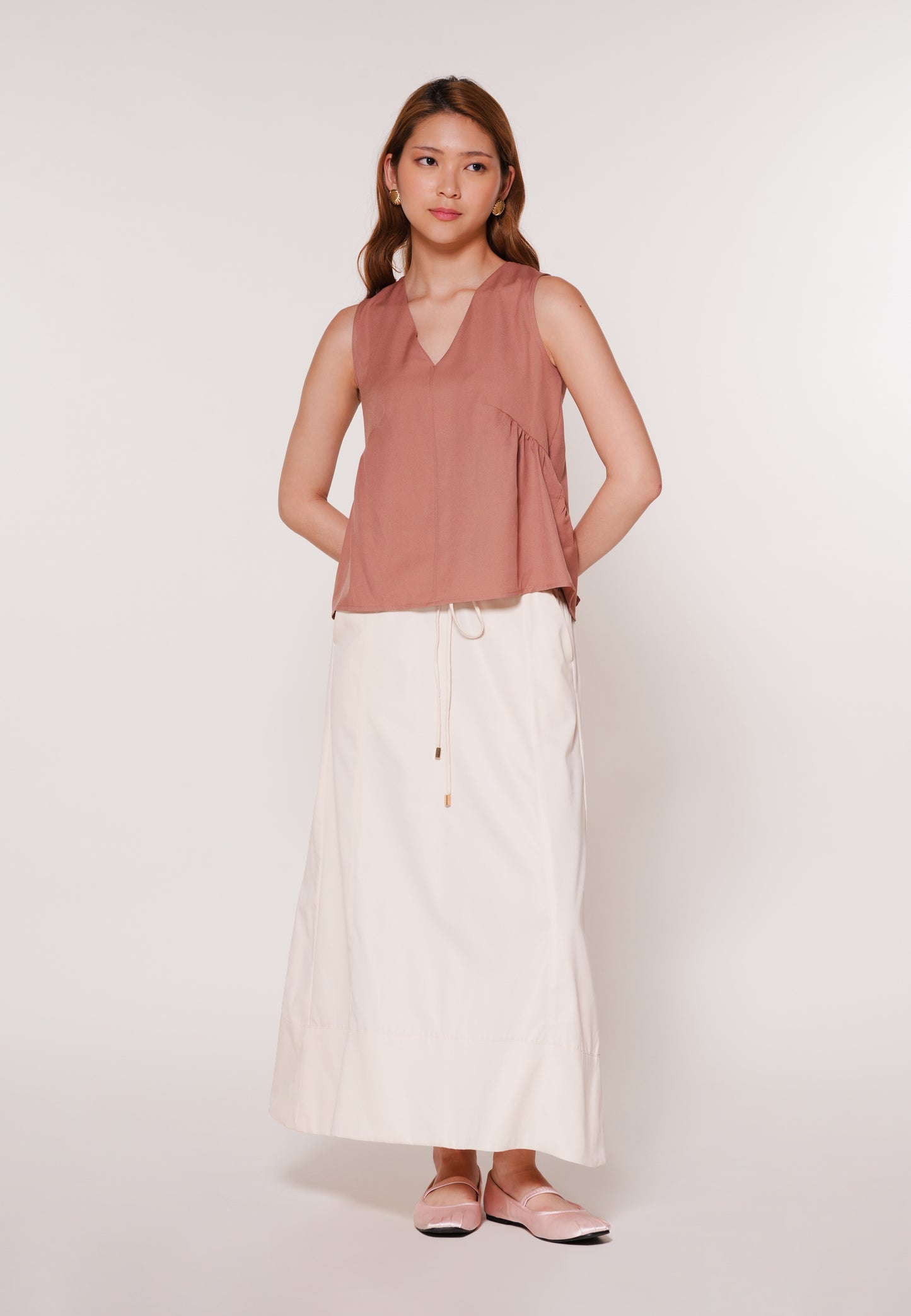 Andrix Sleeveless Top (Taupe)