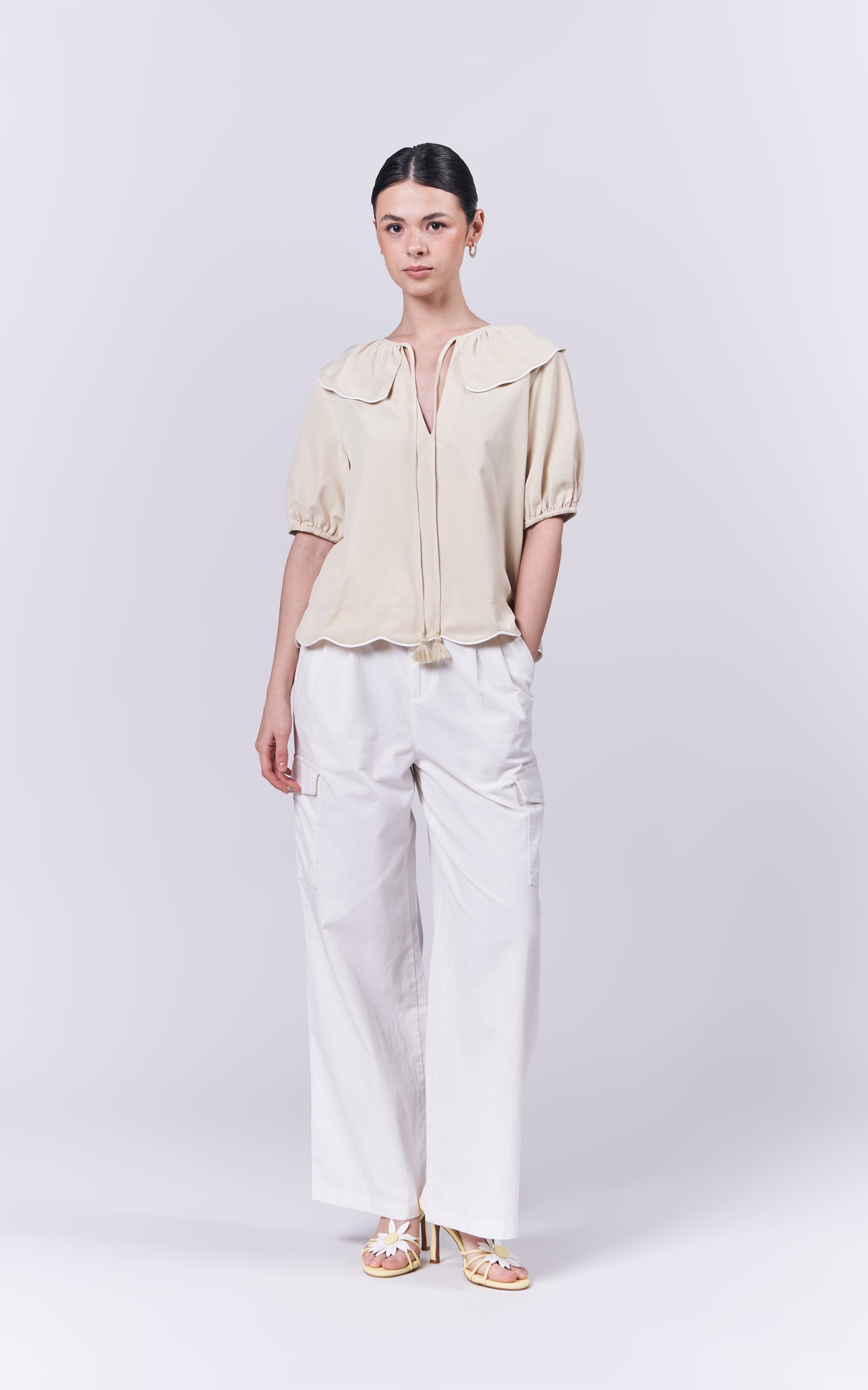 Almare Annaheim Short Sleeve Top (Butter)