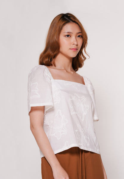 Antory Short Sleeve Top (Off white)