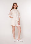 Aris Quarter Sleeve Top (Cream)