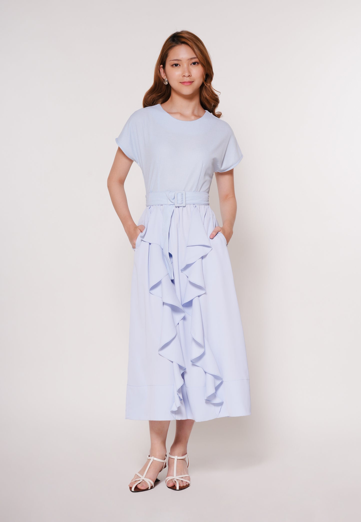 Arter Extended Sleeve Dress  (Light Blue)
