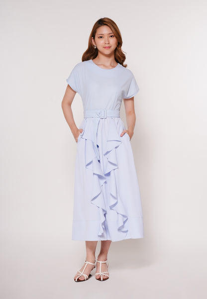 Arter Extended Sleeve Dress  (Light Blue)
