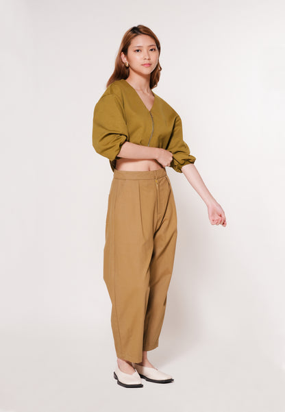 Aven Quarter Sleeve Top (Olive)