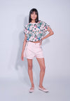 DNM Studios x Raxenne Blooms Short Sleeve Top (Printed Pink)