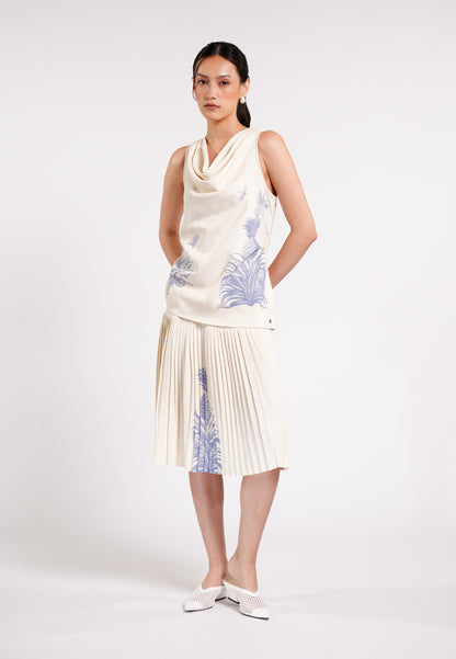 Cameron Sleeveless Top (Spot Print Cream)