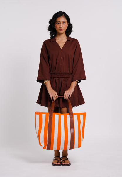 Archetype Summer Essentials Cove Tote Bag (Striped Orange)