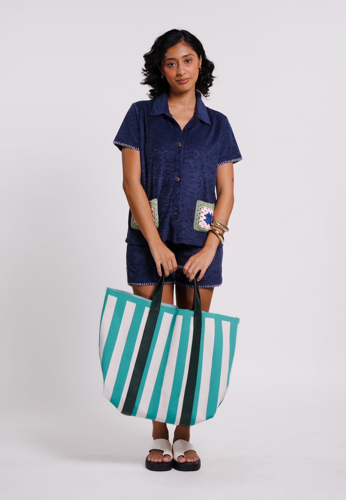 Archetype Summer Essentials Cove Tote Bag(Striped Green)