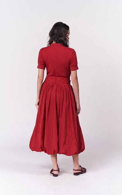 Holiday Dressess Currant Short Sleeve Dress (Red)