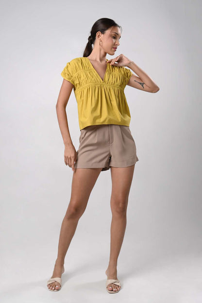 Dallas Short Sleeve Top (Mustard)