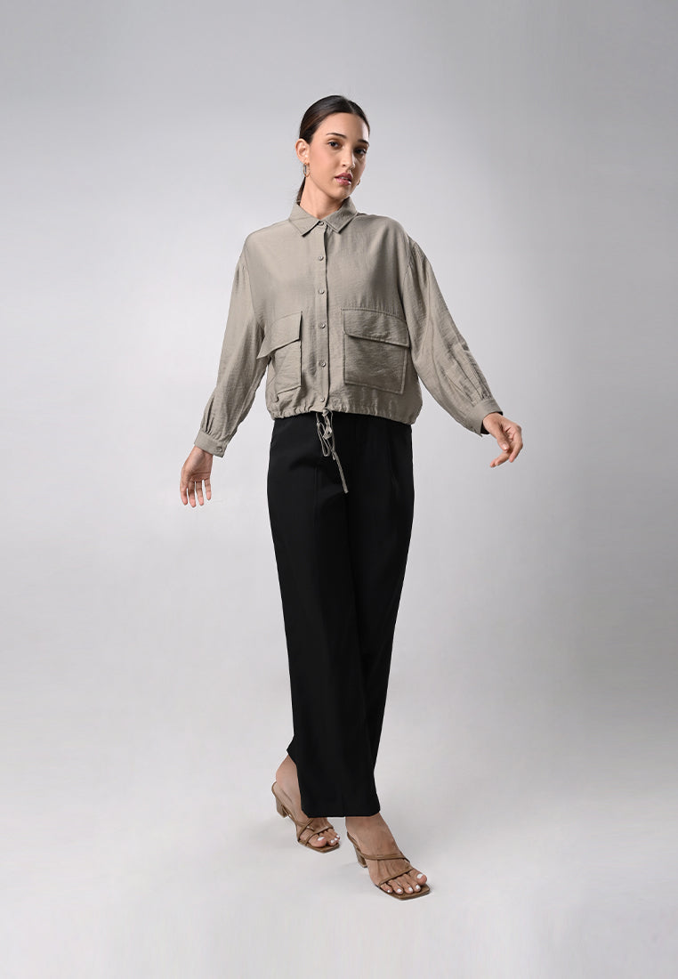 Deandre Long Sleeve Top (Coffee)