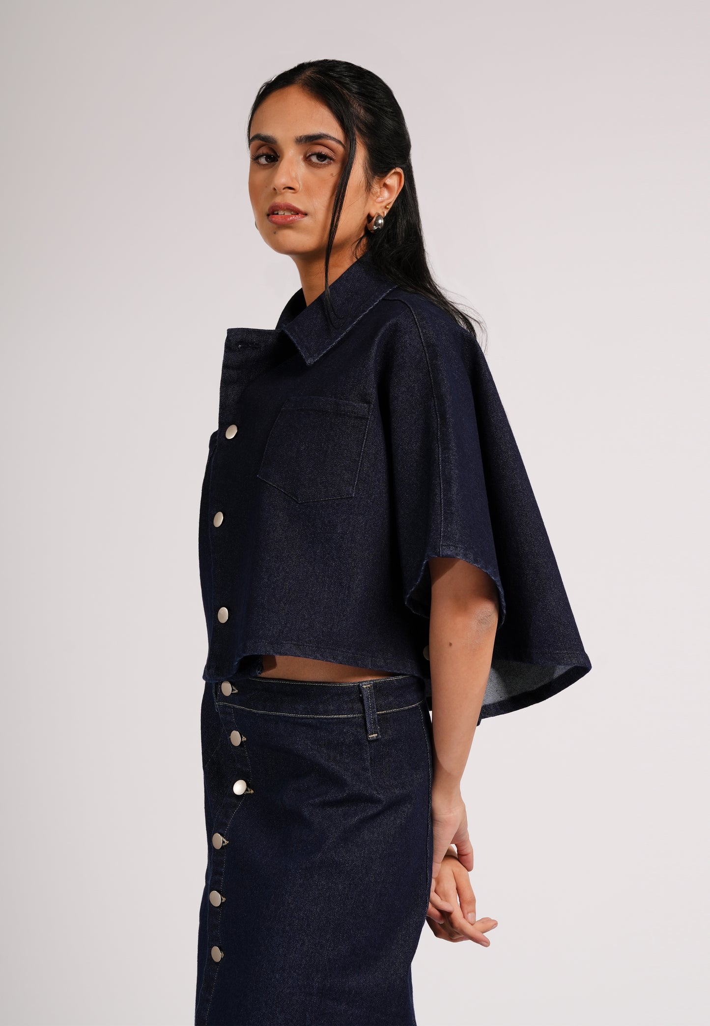 DNM Studios 2026 Demmie Short Sleeve Top (Navy Blue)