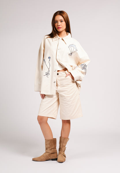 DNM Studios 2026 Dutch Long Sleeve Jacket Top (Spot Print Cream)