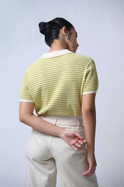 Fisher Short Sleeve Top (Lime/Cream)