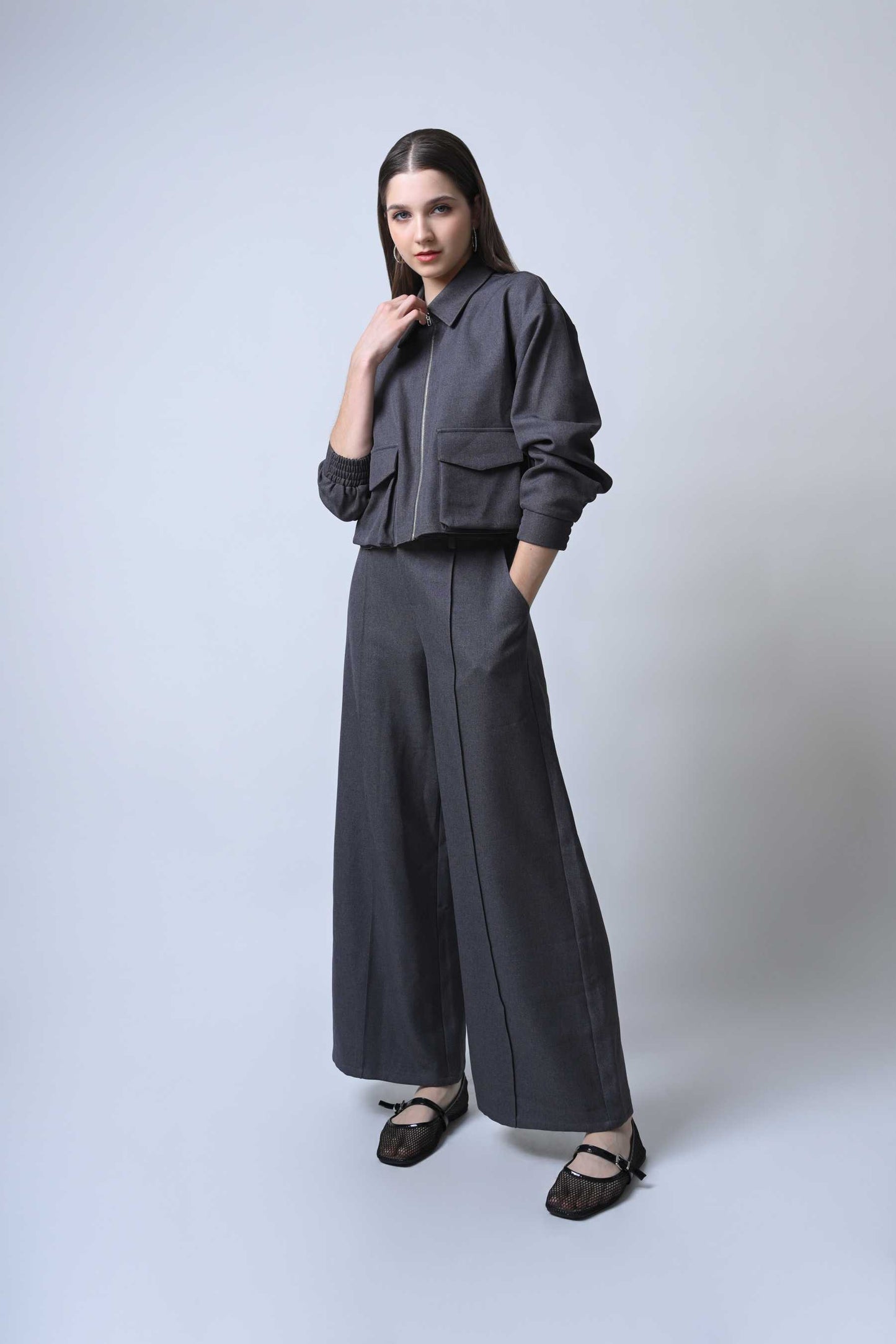 Frappe Long Sleeve Jacket (Charcoal)