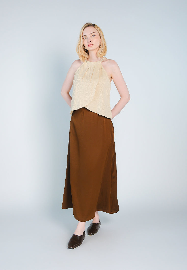 Nobleza Fredrinn Sleeveless Top  (Beige)