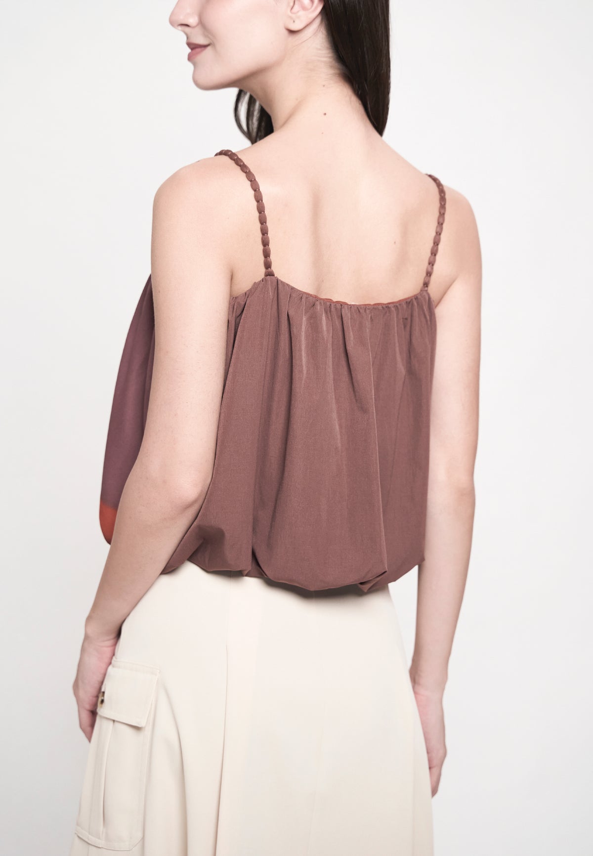 Gabriele Sleeveless Top (Spot Print Brown)