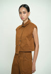 Gaella Extended Sleeve Top (Toffee)