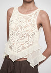 Gandham Sleeveless Top (Cream)