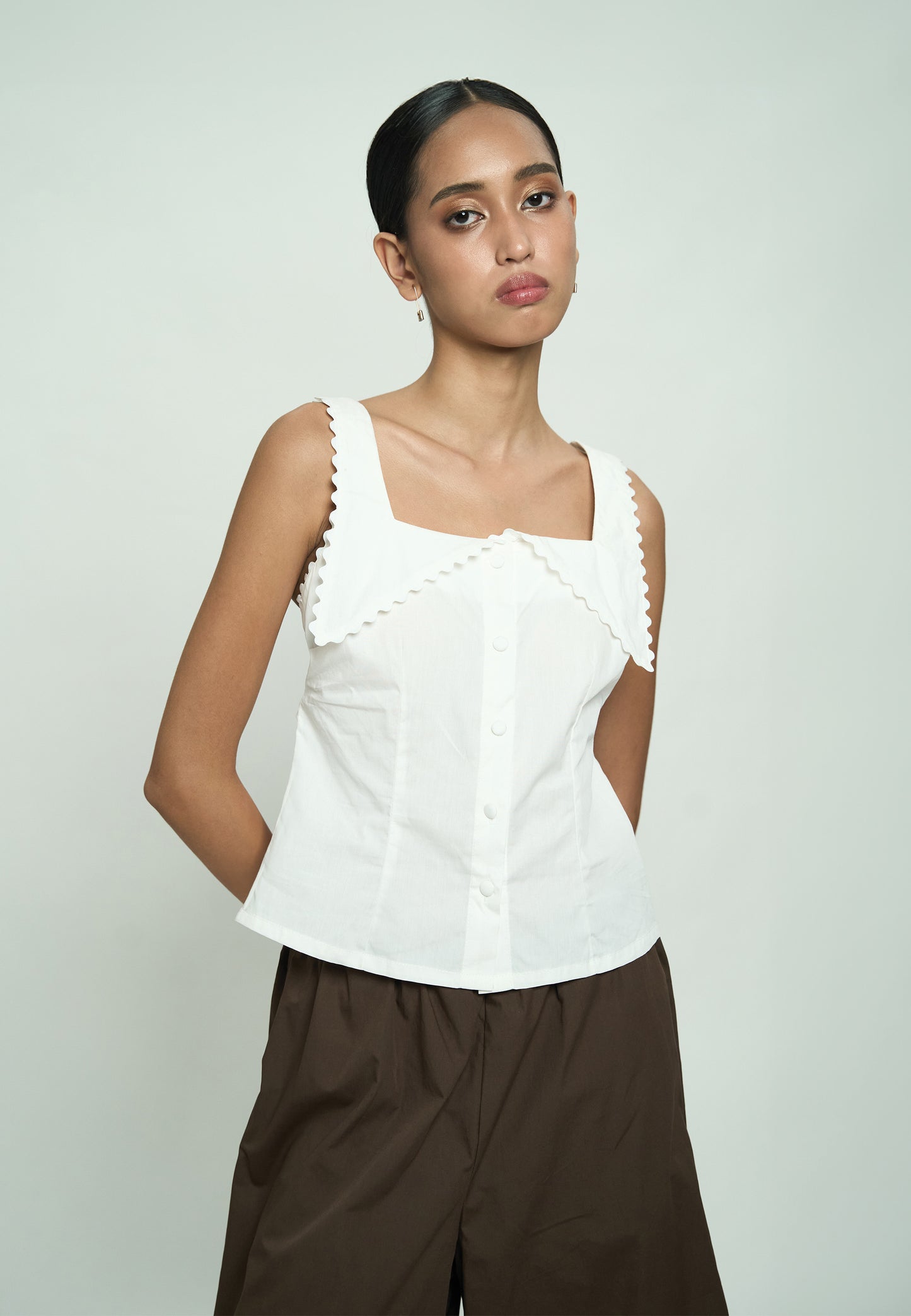 Gentry Sleeveless Top (Offwhite)