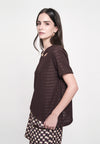 Gentry Short Sleeve Top (Brown)