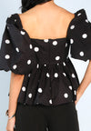 Mark Bumgarner X Vania Romoff For Plains & Prints Gia Short Sleeve Top (Polkadot)