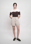 Giffy Short Sleeve Top (Pink/Brown)