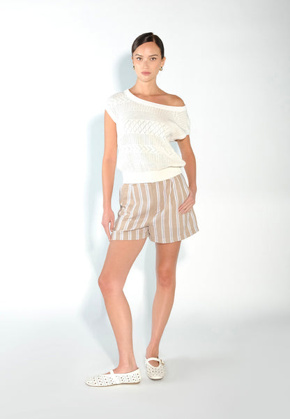 Sari-Sari Giliw Shorts  (Striped Brown)