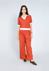 Nobleza Giordan Short Sleeve Top (Rust)