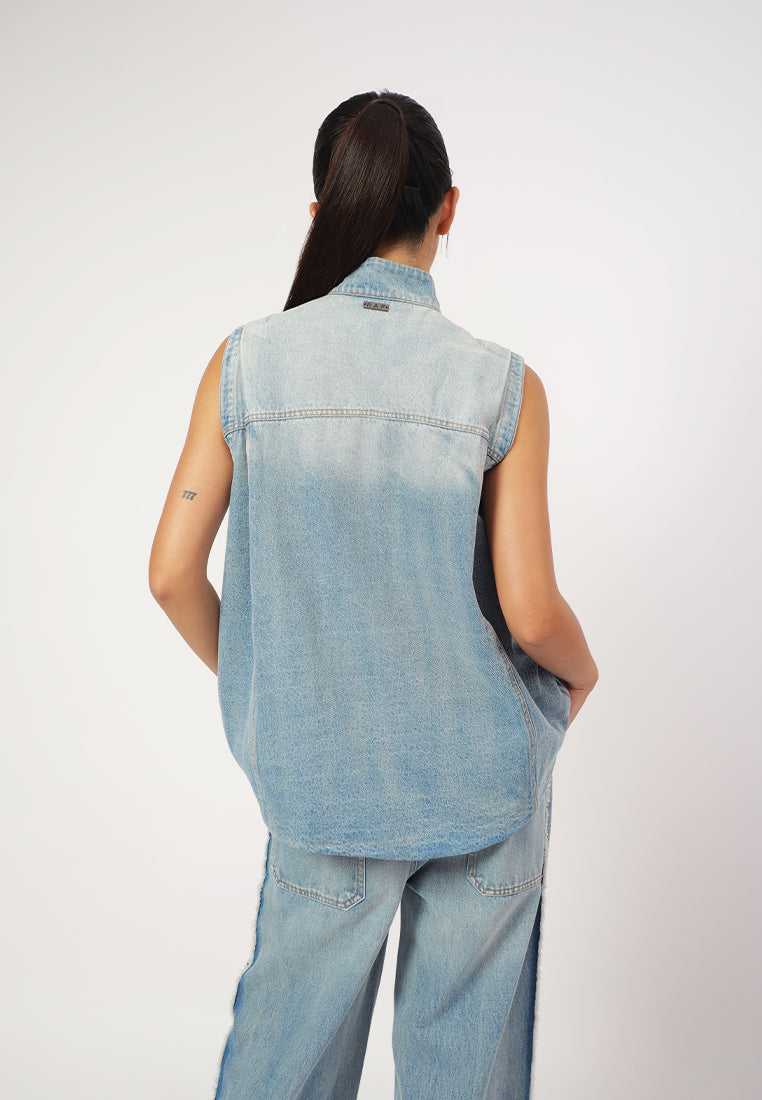 Raf Gizelle Sleeveless Vest Top(Denim)
