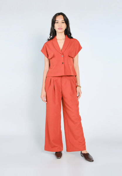 Nobleza Grayson Short Sleeve Top (Rust)