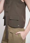 Grey Sleeveless Top (Brown )