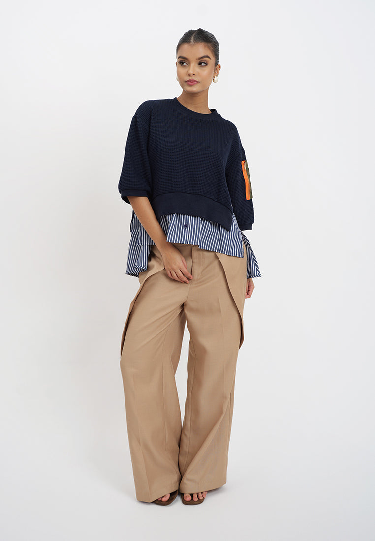 Raf Hadley Quarter Sleeve Top (Navy)