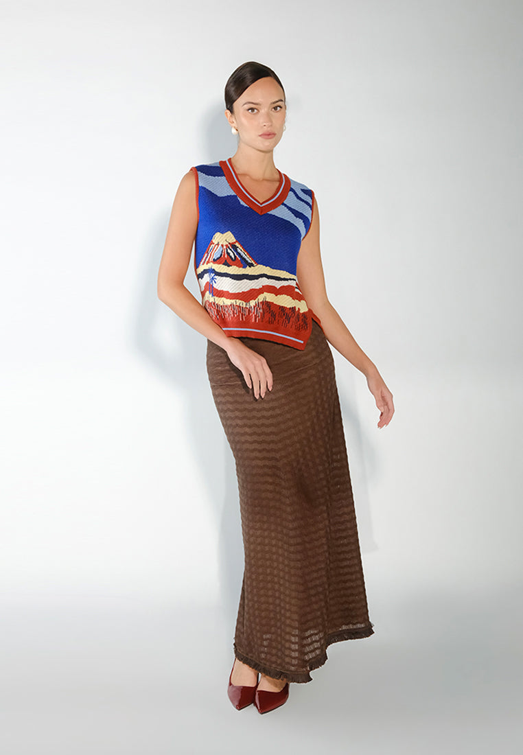 Sari- Sari Hanabi Skirt (Brown)