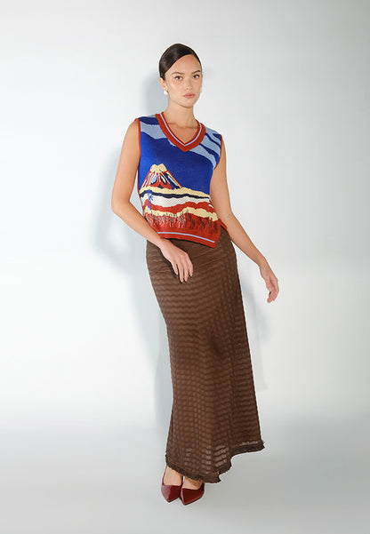 Sari- Sari Hanabi Skirt (Brown)