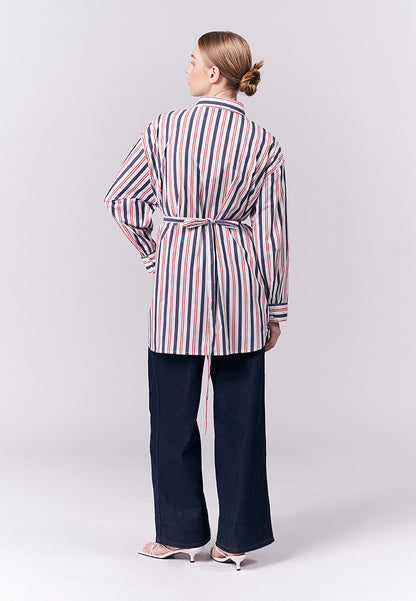 DNM Studios Humphrey Long Sleeve Tunic Top (Red & White)