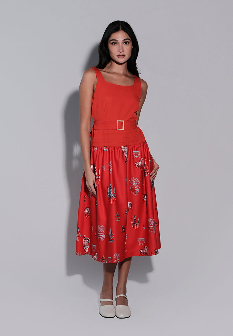 Holiday 2025 Ikeya Sleeveless Dress  (Red)