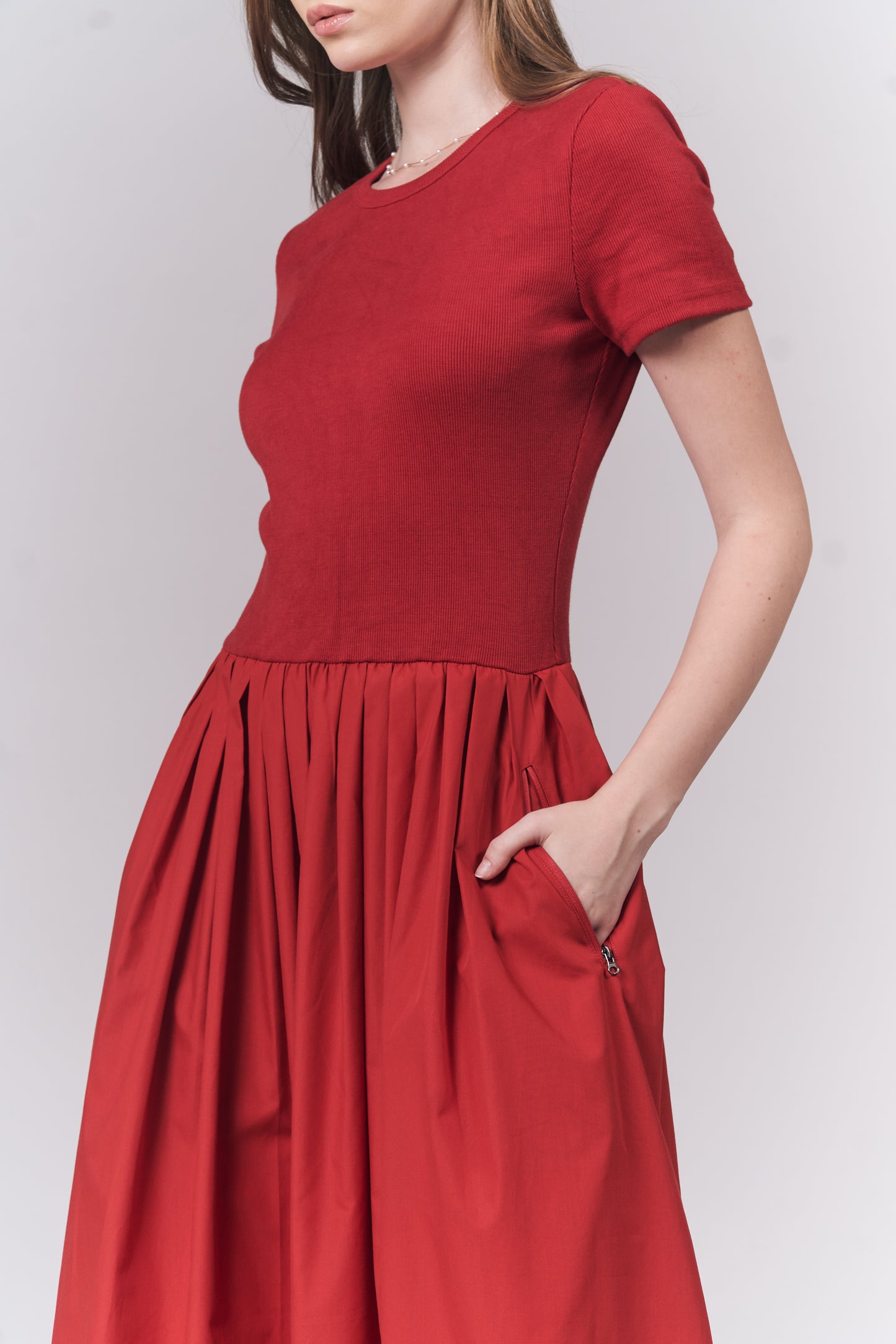 Illo Short Sleeve Dress (Red)