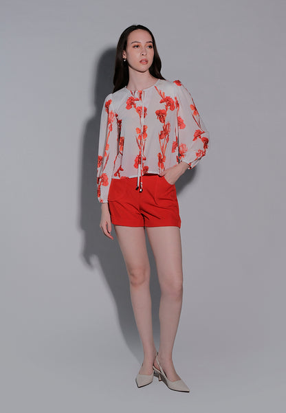 Holiday 2025 Indee Long Sleeve Top (Printed Red)