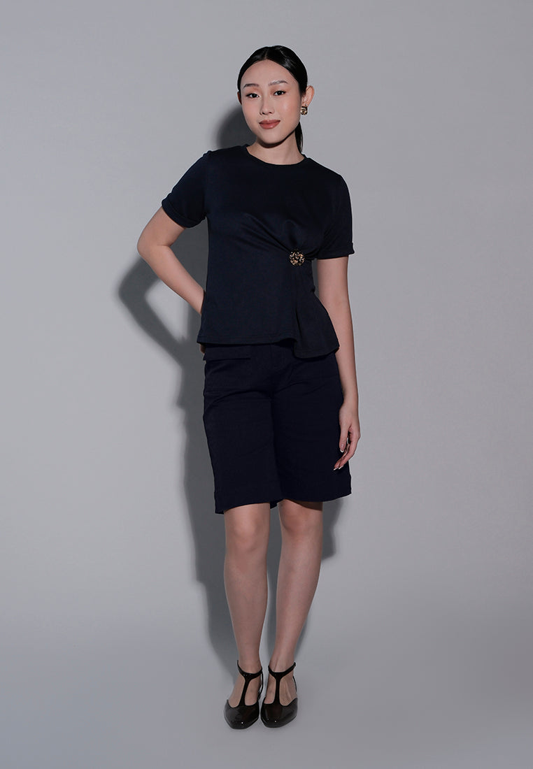 Holiday 2025 Irinna Short Sleeve Top (Navy)