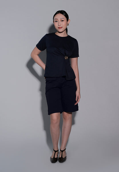 Holiday 2025 Irinna Short Sleeve Top (Navy)