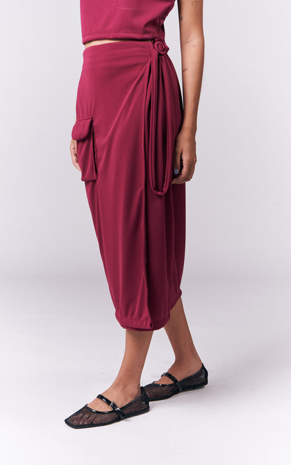 Jazmine Sleeveless And Skirt (Burgundy)