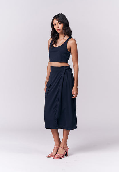 Jazmine Sleeveless And Skirt (Navy)