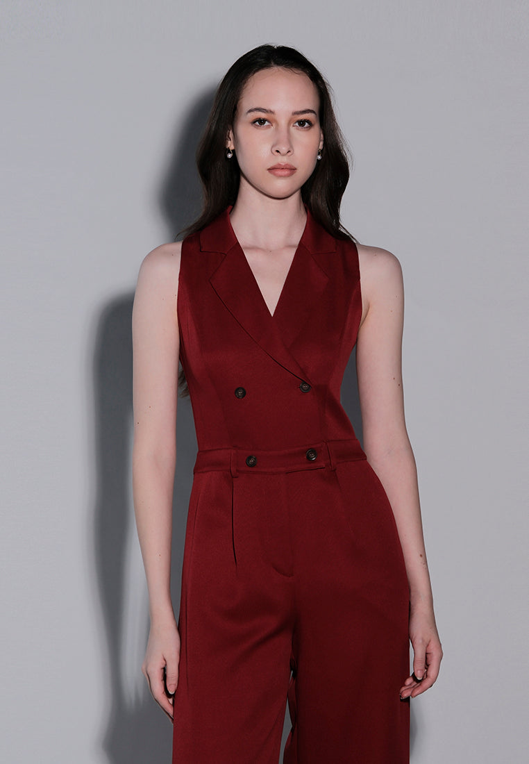 Holiday 2025 Jugger Sleeveless Pantsuit  (Burgundy)