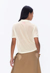 Plains & Prints x Randolf Tulip Barong Knit Short Sleeve Top (Cream)