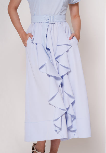 Arter Extended Sleeve Dress  (Light Blue)