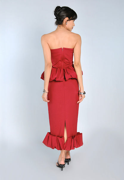 Mark Bumgarner X Vania Romoff For Plains & Prints Audrey Tube Top (Red)