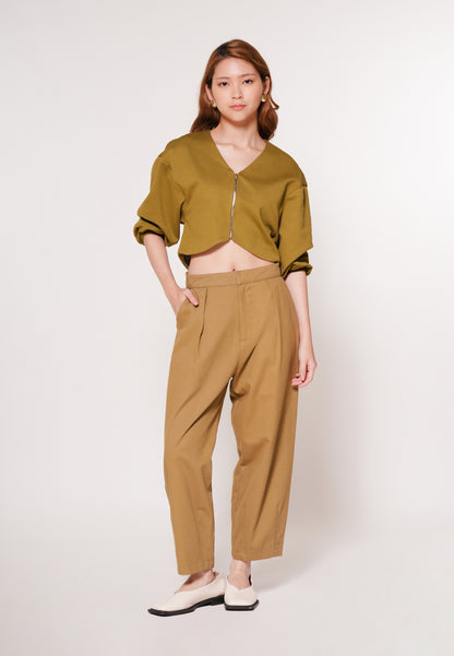 Aven Quarter Sleeve Top (Olive)