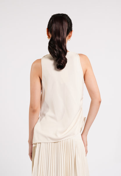 Cameron Sleeveless Top (Spot Print Cream)