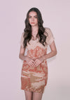 Camp Delrose Short Sleeve Dress (Beige)