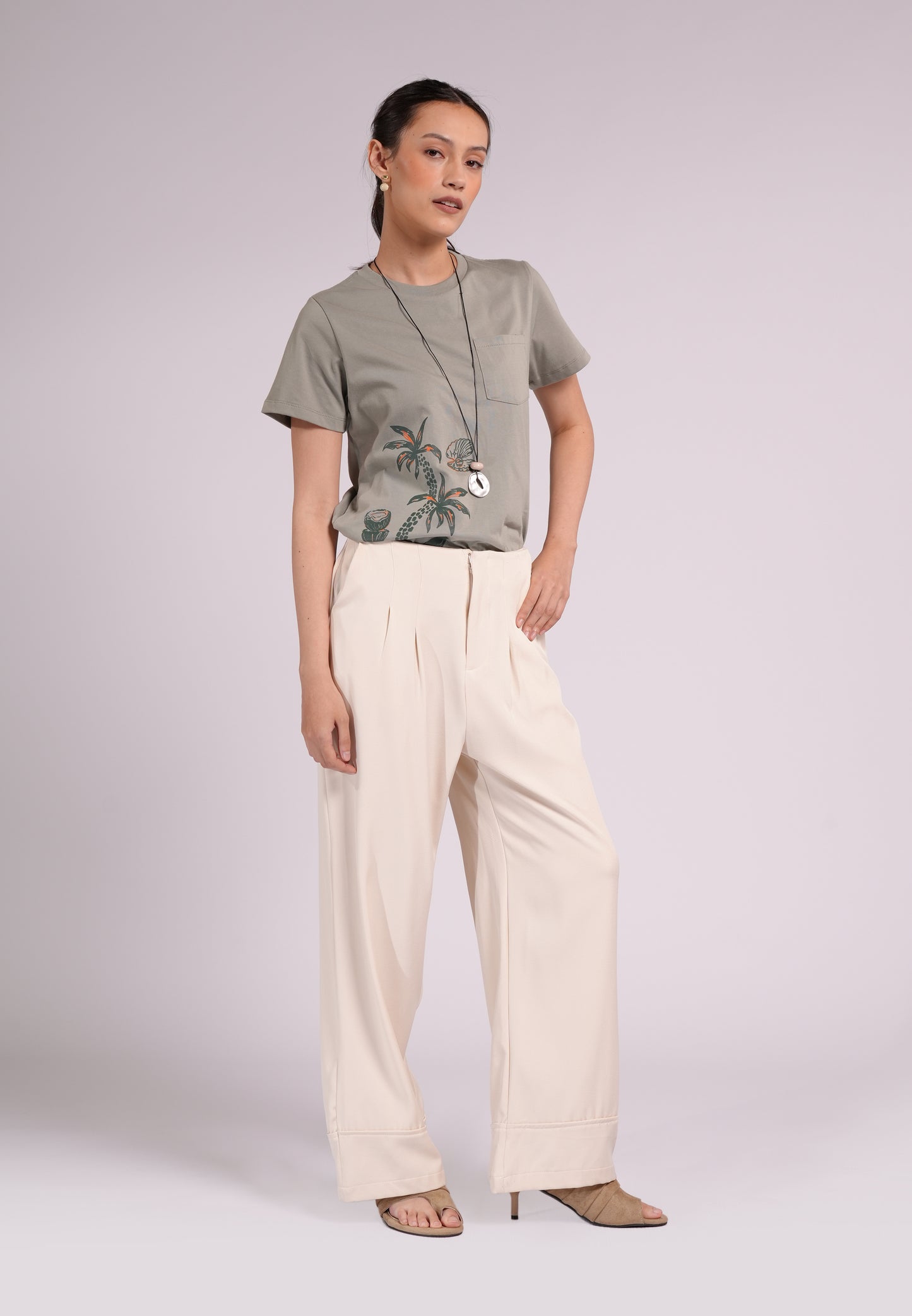 Summer Tees 2026 Dolores Short Sleeve Shirt Top (Sage)